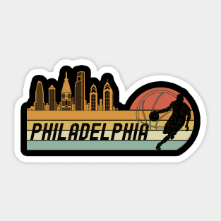 Basketball Fans Philadelphia Cityscape Sticker